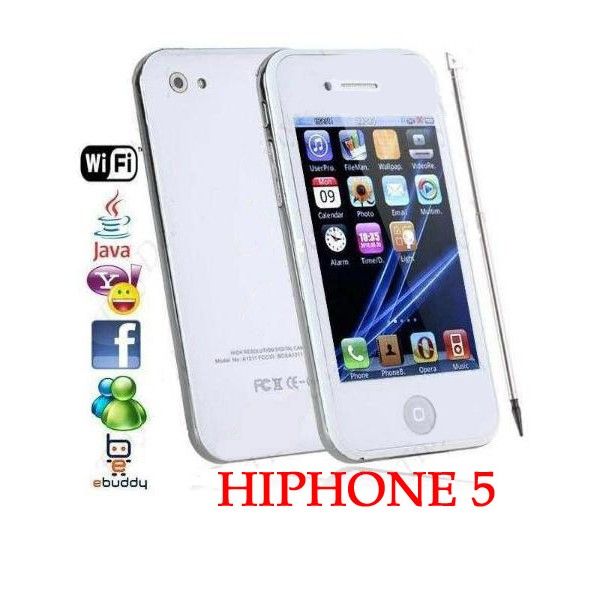 Celular Hiphone 5 + TV + WiFi + 2 Chips Branco Ref.(C00005)