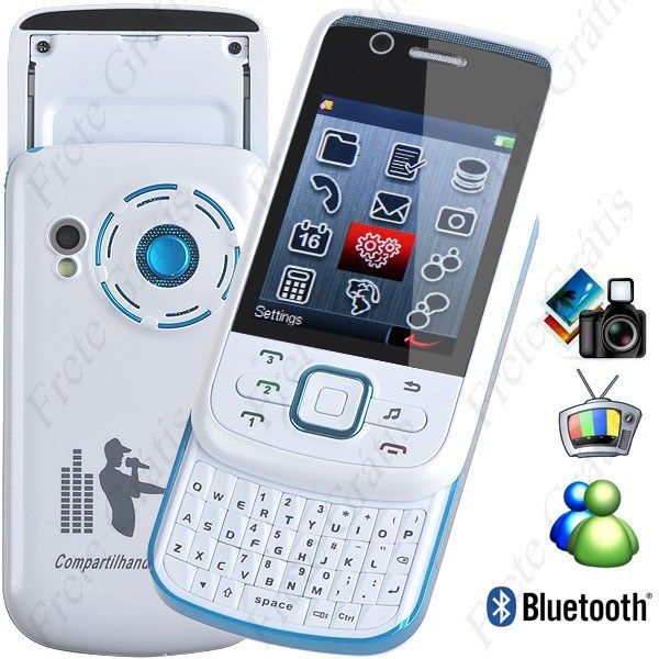 Celular fashion F38 Quad Band+3 Chips+TV+câmera Ref.(C00010)