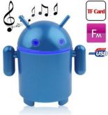 Auto Falante Mini Speaker Robô Android Azul Ref.(E00007)